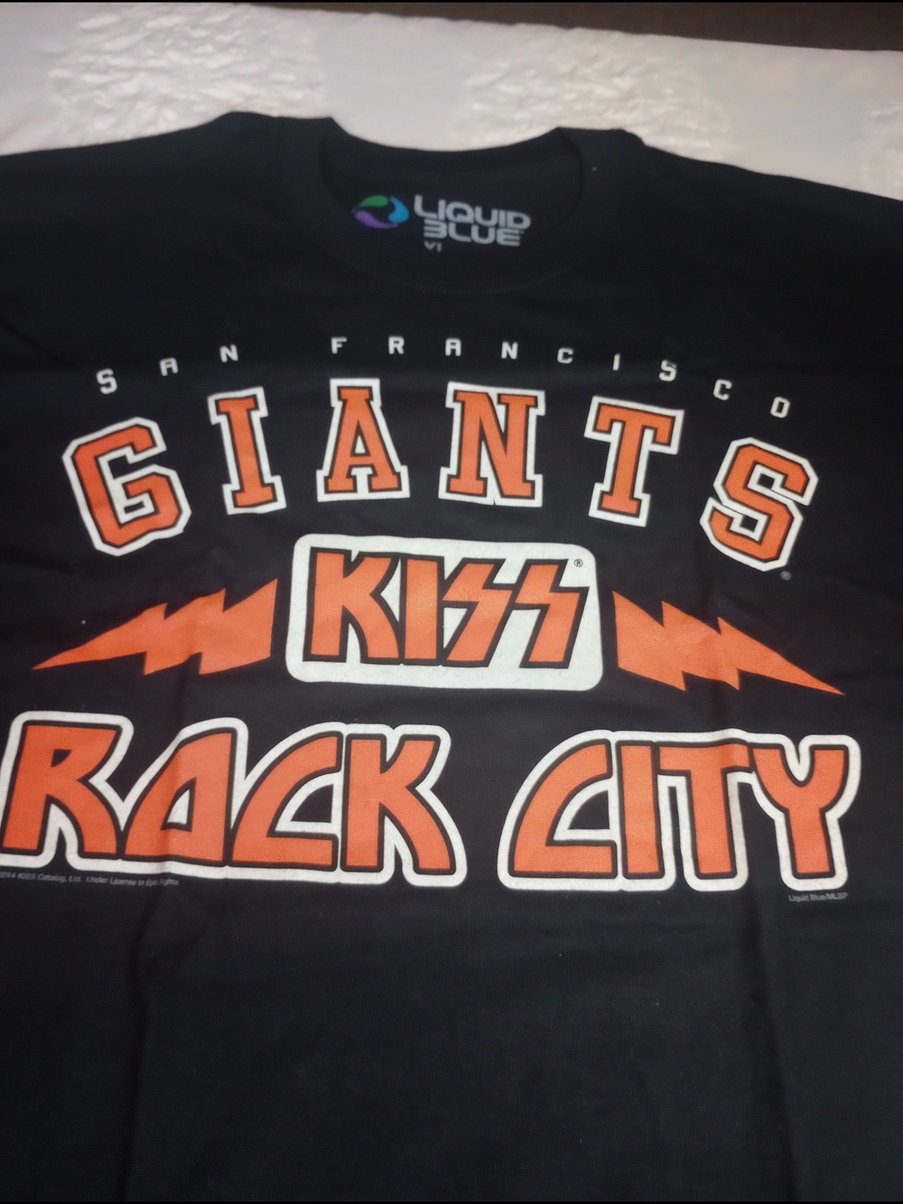 Liquid Blue San Francisco Giants KISS 'Rack City' Black Graphic Tee Size X-large